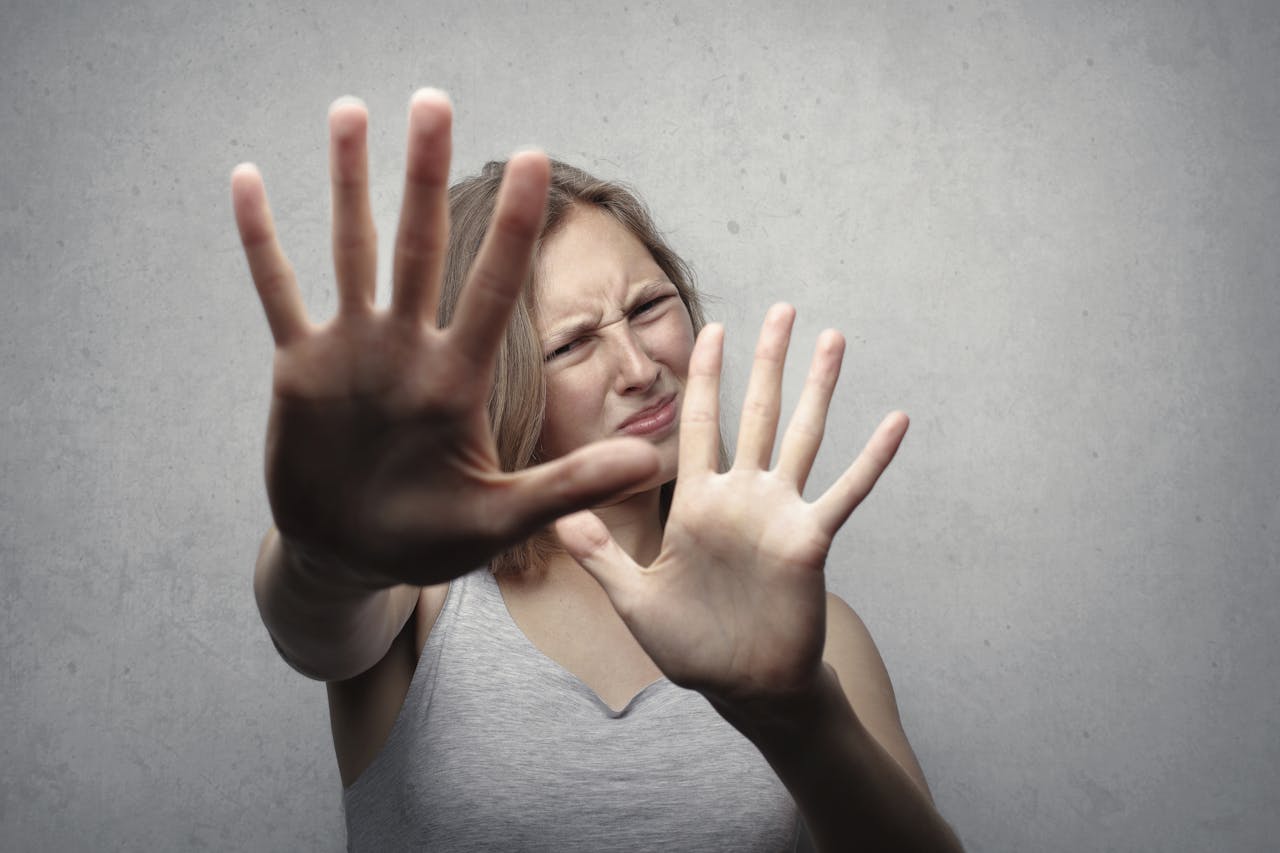 Photo by Andrea Piacquadio: https://www.pexels.com/photo/woman-in-gray-tank-top-looking-frightened-3812729/